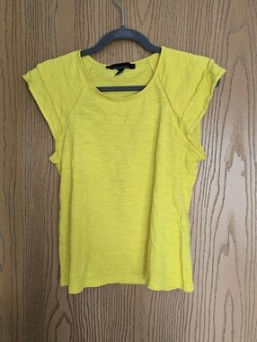 White House Black Market Sunny Yellow Short Sleeve Tee